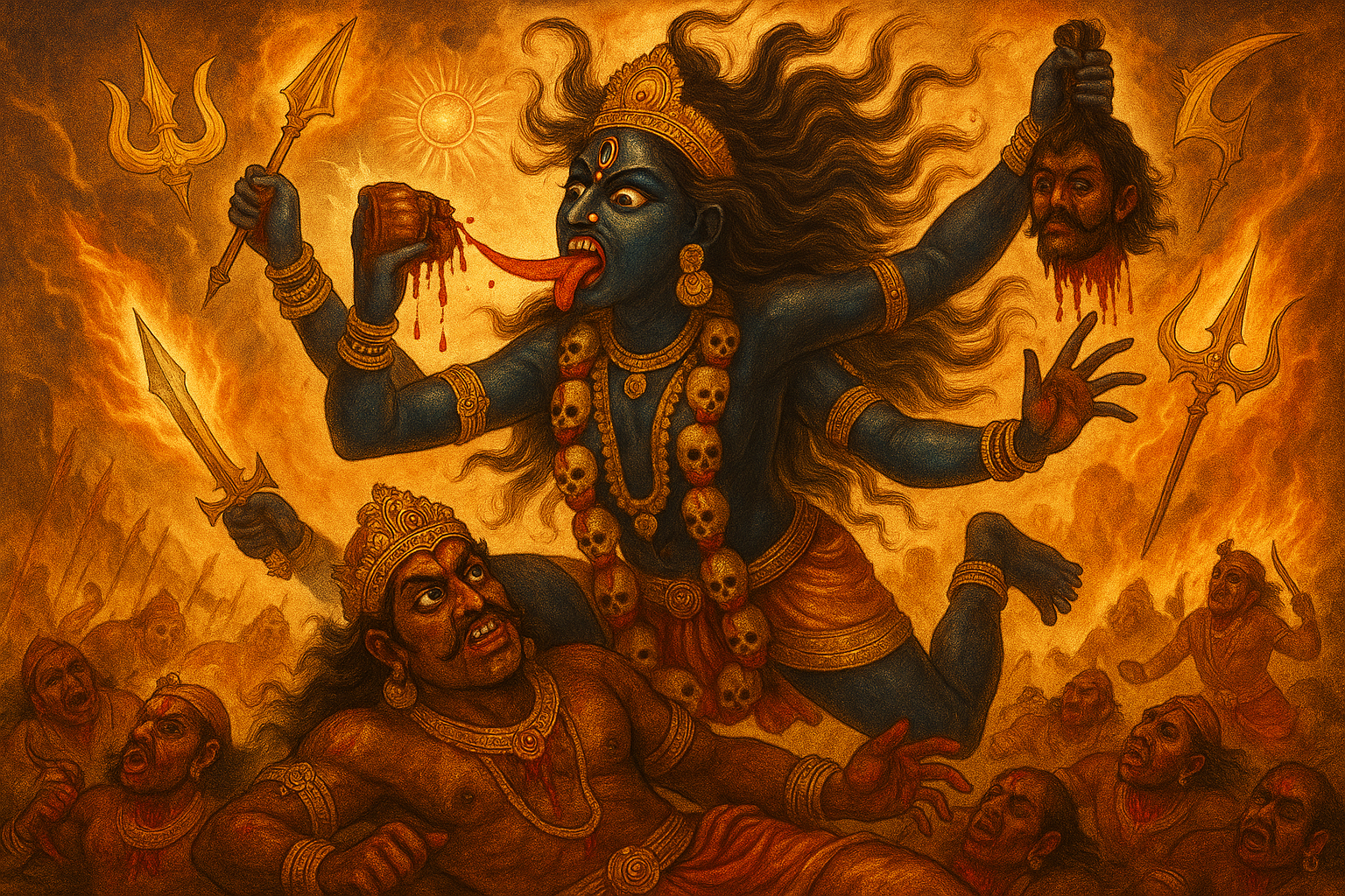 Kali and the Demon Raktabeej