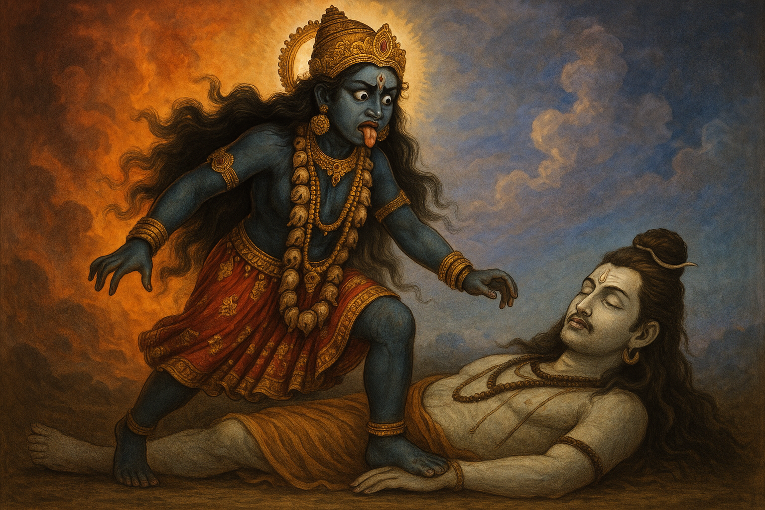 Shiva apaise Kali